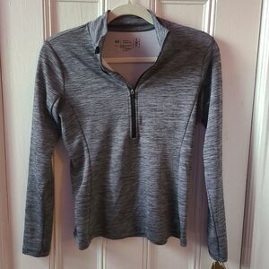 Crossfit Athletics Women’s Heathered Gray 1/4 Zip Mock Neck Top S